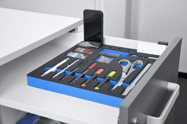 OPT-I-STORE hard foam insert for office organization