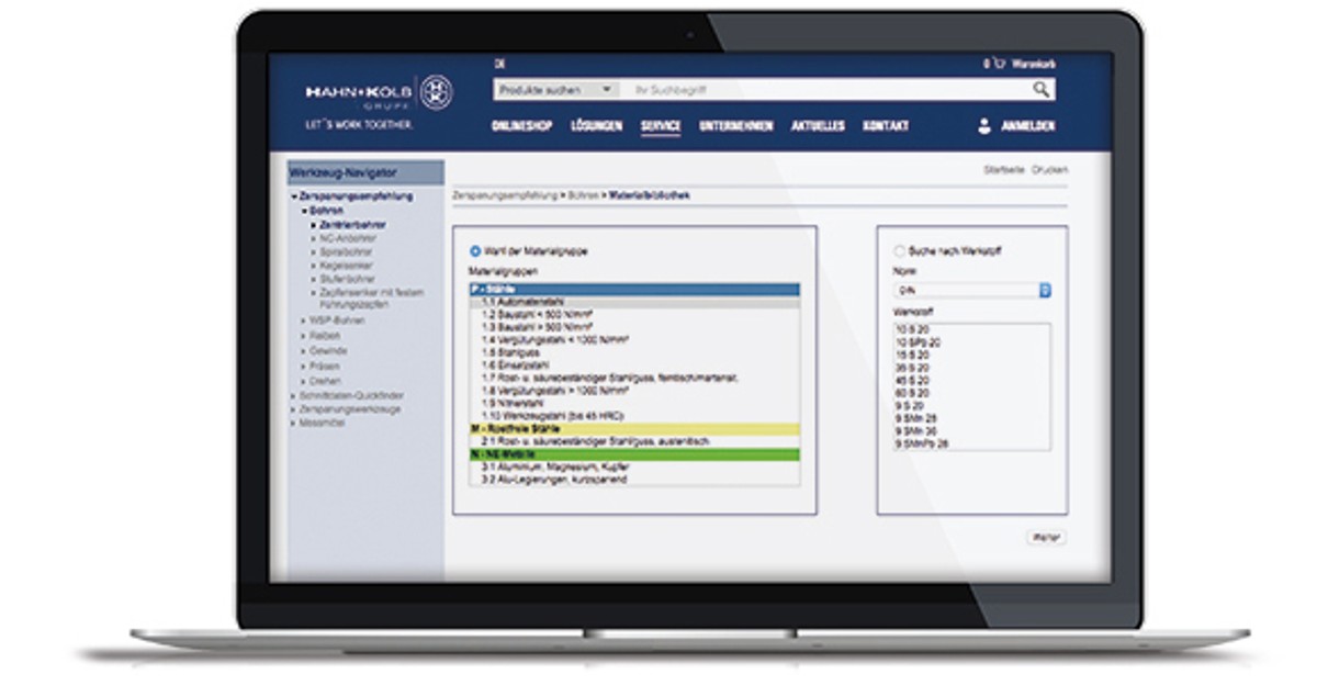 Navigatoren und Produktfinder bei HAHN+KOLB