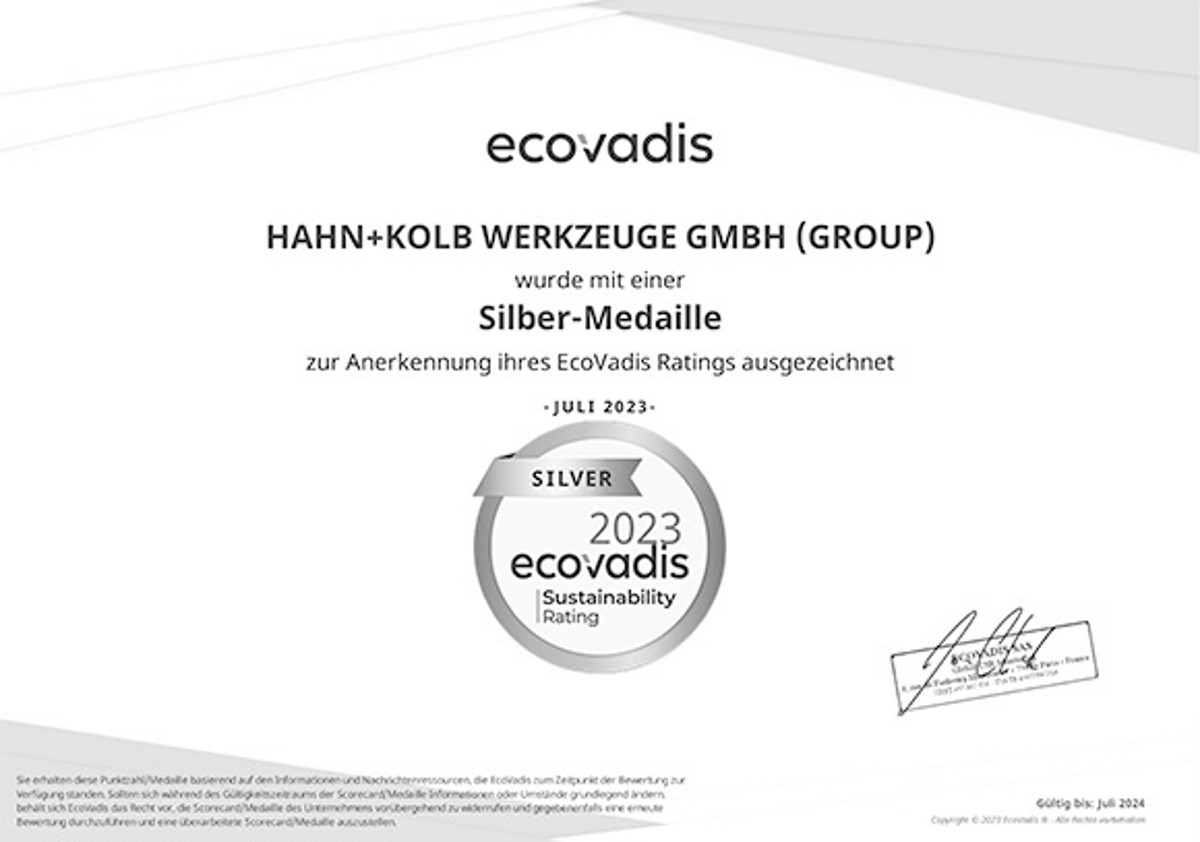 EcoVadis Ratin Certificate